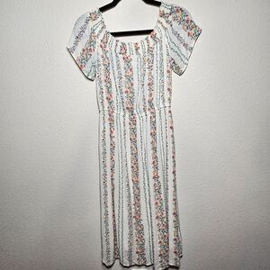 Women's sz Small Old Navy Maxi Peasant Floral Dress Small - Lightweight & Flowy
